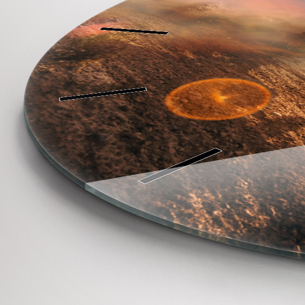 hodiny na skle Muž na motorce