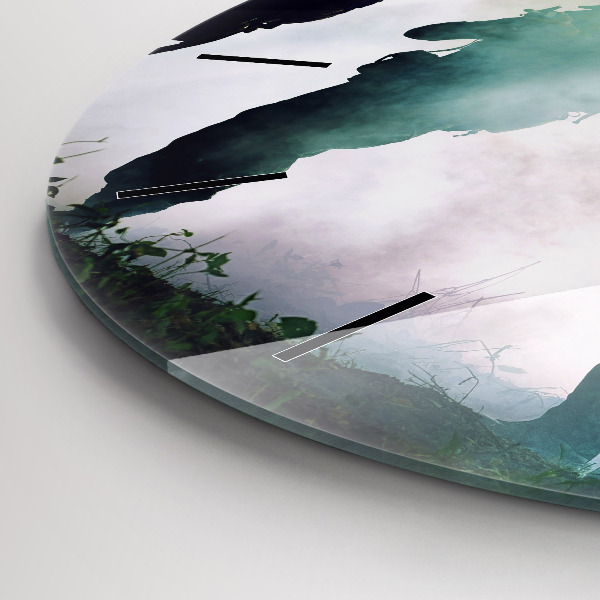 hodiny na skle Vojáci v lese