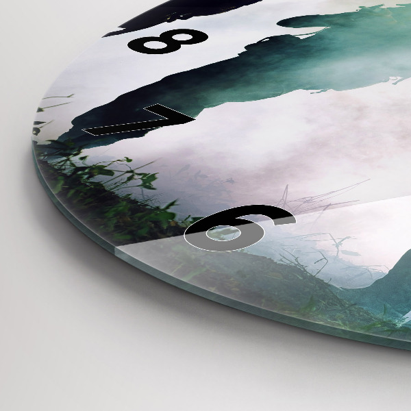 hodiny na skle Vojáci v lese