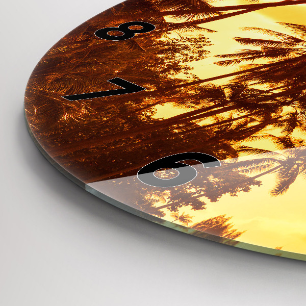 hodiny na skle Slunečné palmy