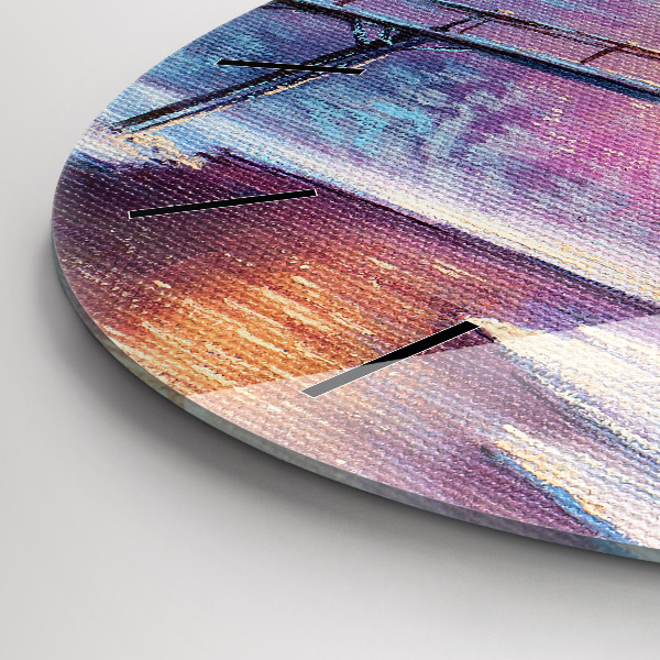 hodiny na skle Vánoční stromek a most