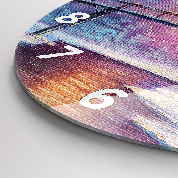 hodiny na skle Vánoční stromek a most