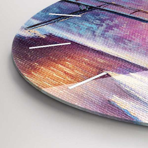 hodiny na skle Vánoční stromek a most