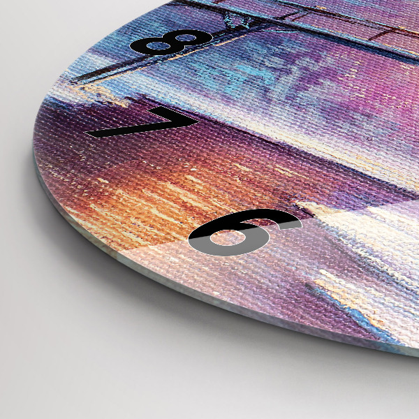 hodiny na skle Vánoční stromek a most