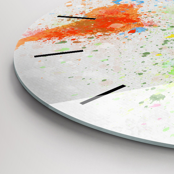 Kulaté skleněné hodiny s fotkou Mapa světa na papíře