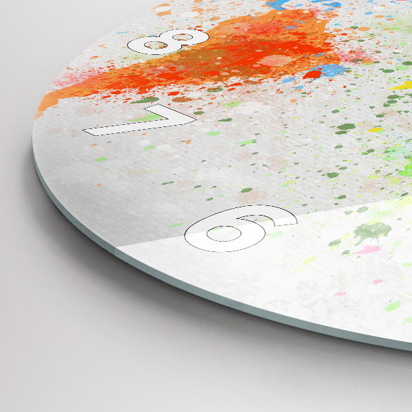 Kulaté skleněné hodiny s fotkou Mapa světa na papíře