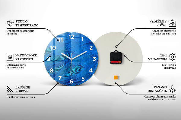 Kulaté skleněné hodiny s fotkou Mapa světa na papíře