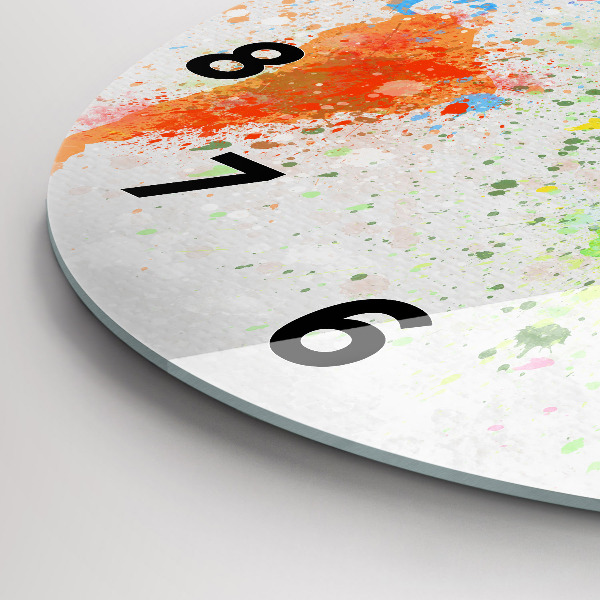 Kulaté skleněné hodiny s fotkou Mapa světa na papíře