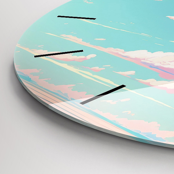 hodiny na skle Pastelová barva oblohy