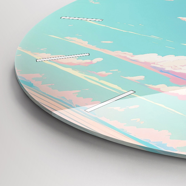 hodiny na skle Pastelová barva oblohy