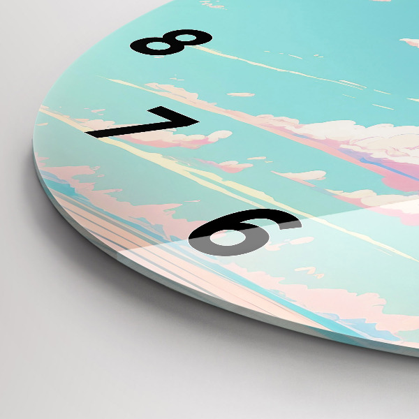 hodiny na skle Pastelová barva oblohy