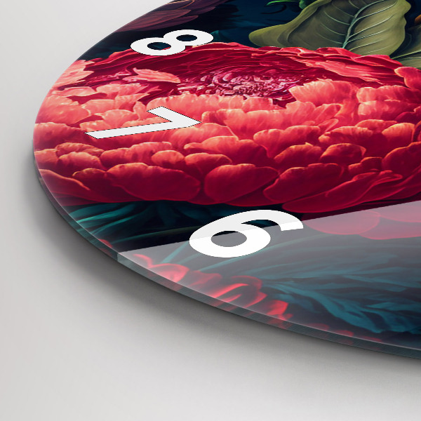 hodiny na skle Vintage kytice květin