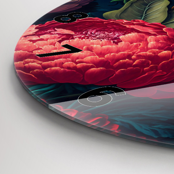 hodiny na skle Vintage kytice květin