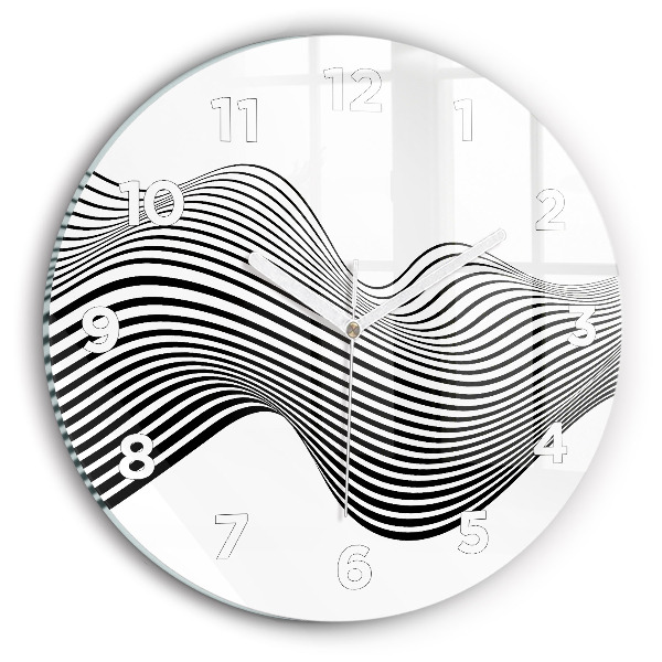 hodiny na skle Černobílé umění