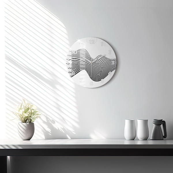 hodiny na skle Černobílé umění