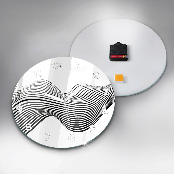 hodiny na skle Černobílé umění