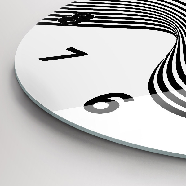 hodiny na skle Černobílé umění