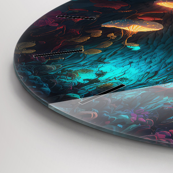 hodiny na skle Les a kouzelné houby