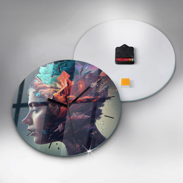 hodiny na skle Abstraktní žena