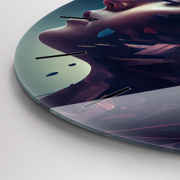 hodiny na skle Abstraktní žena