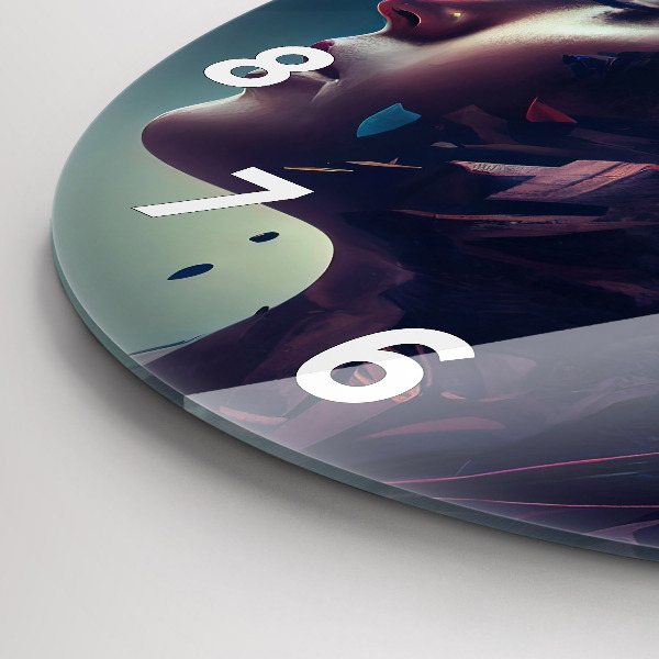 hodiny na skle Abstraktní žena