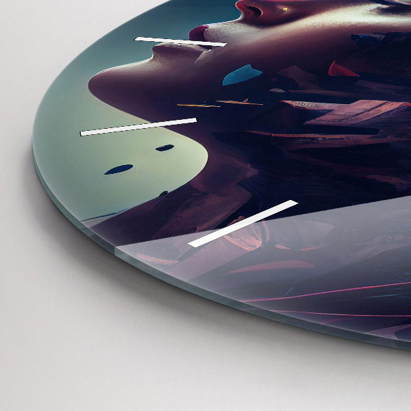 hodiny na skle Abstraktní žena