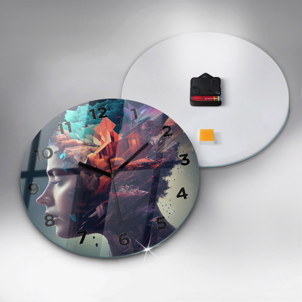 hodiny na skle Abstraktní žena