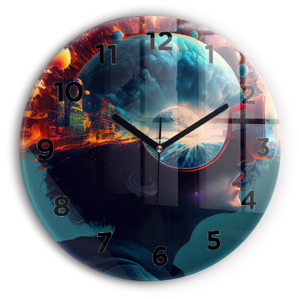 hodiny na skle Futuristický svět