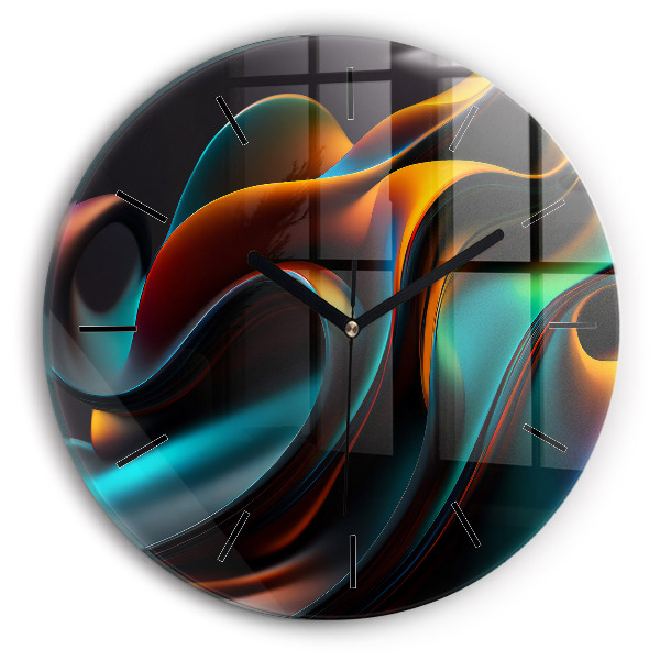 hodiny na skle Futuristická vlna