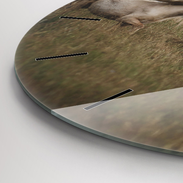 hodiny na skle Koně ve cvalu