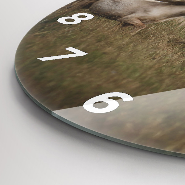 hodiny na skle Koně ve cvalu