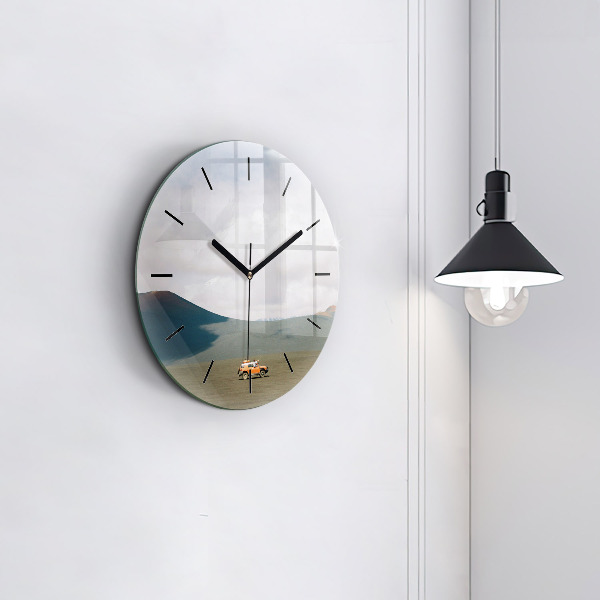 hodiny na skle Vozidlo na Kamčatce