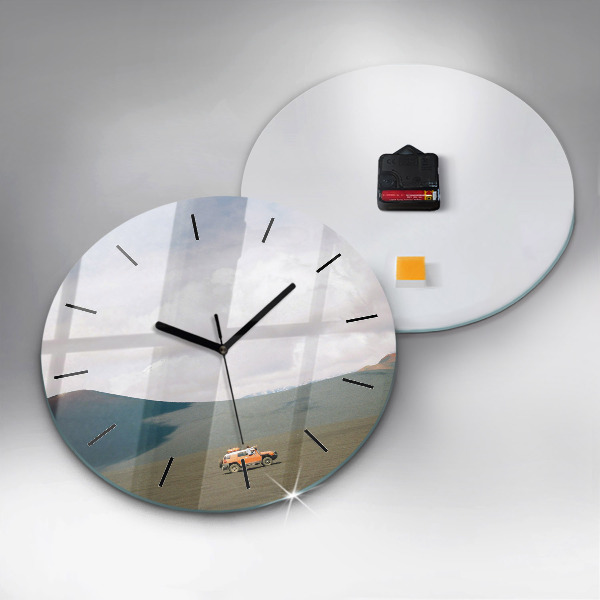 hodiny na skle Vozidlo na Kamčatce