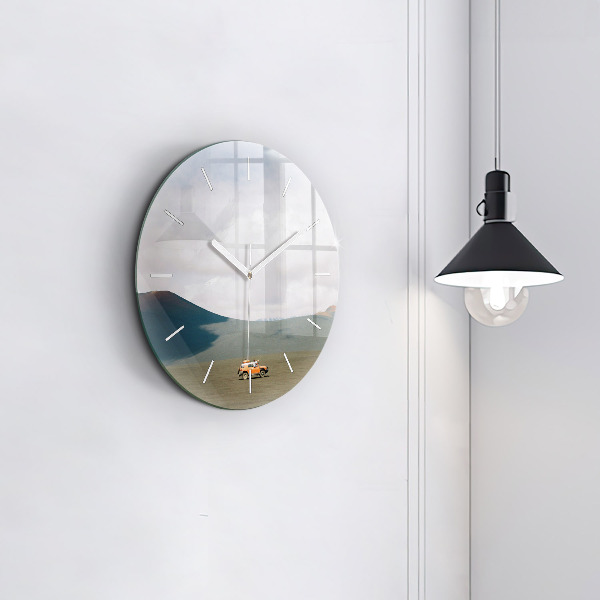 hodiny na skle Vozidlo na Kamčatce