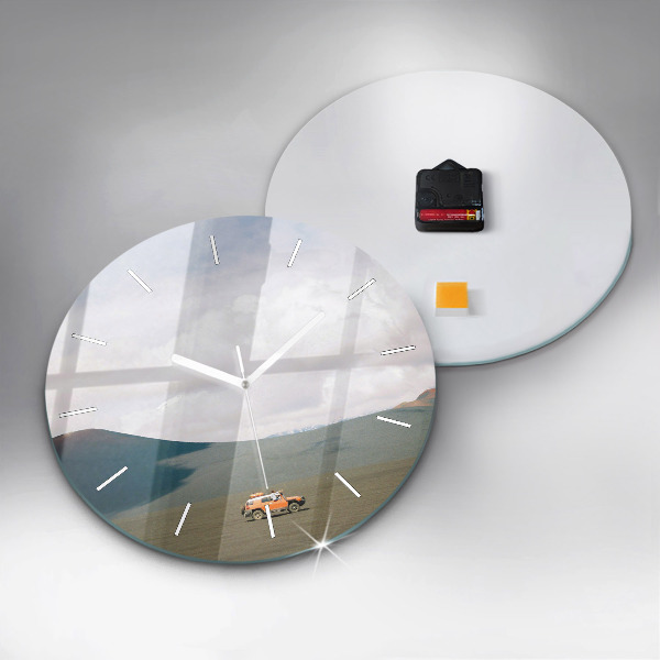 hodiny na skle Vozidlo na Kamčatce