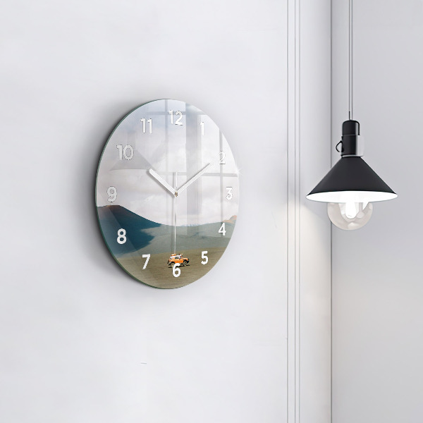 hodiny na skle Vozidlo na Kamčatce