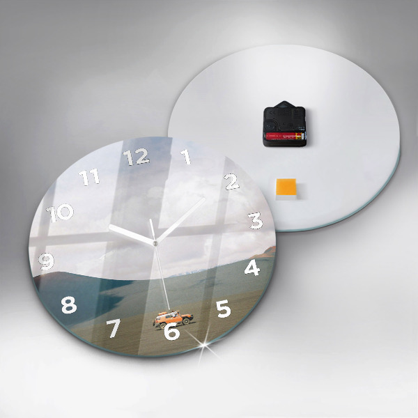 hodiny na skle Vozidlo na Kamčatce