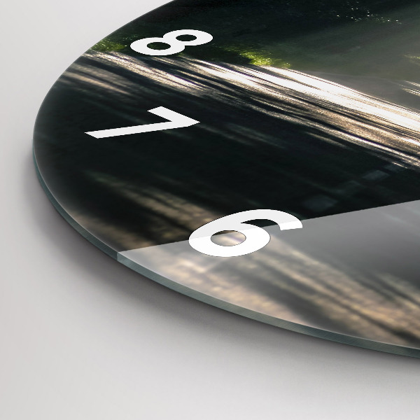 hodiny na skle Lesní cesta