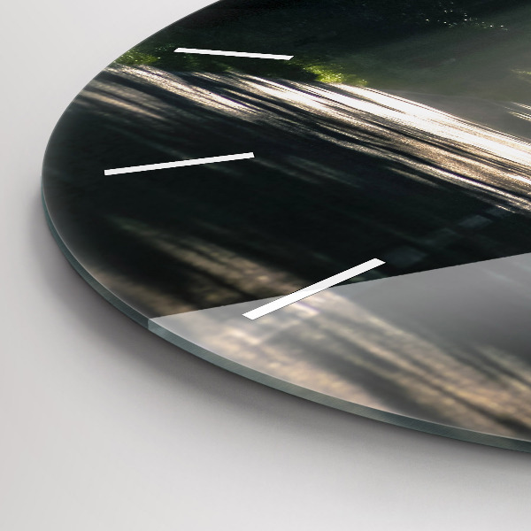 hodiny na skle Lesní cesta