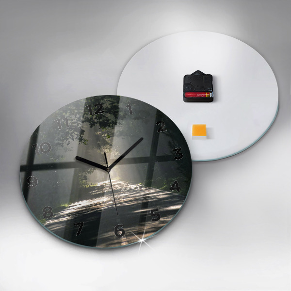 hodiny na skle Lesní cesta