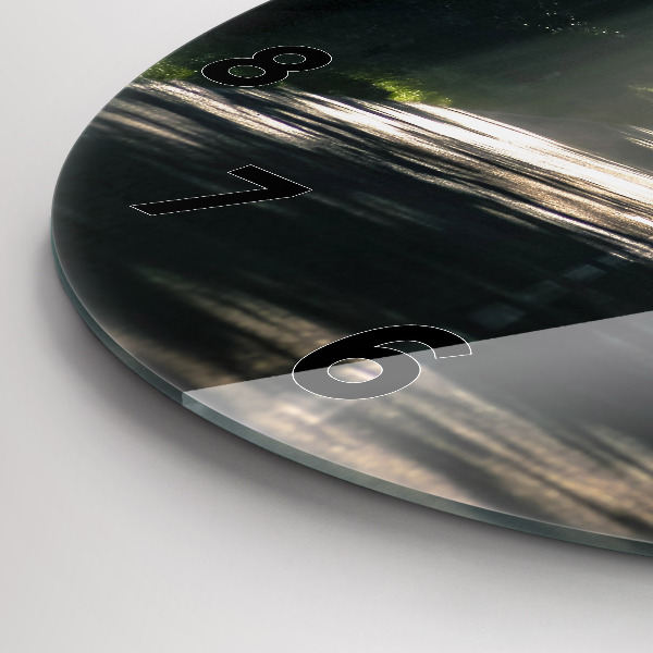 hodiny na skle Lesní cesta