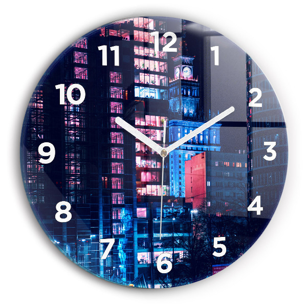 hodiny na skle Noční Varšava