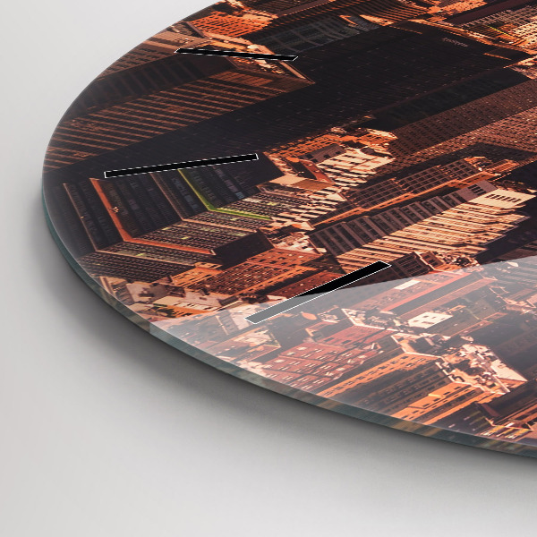 hodiny na skle Panorama města na západ