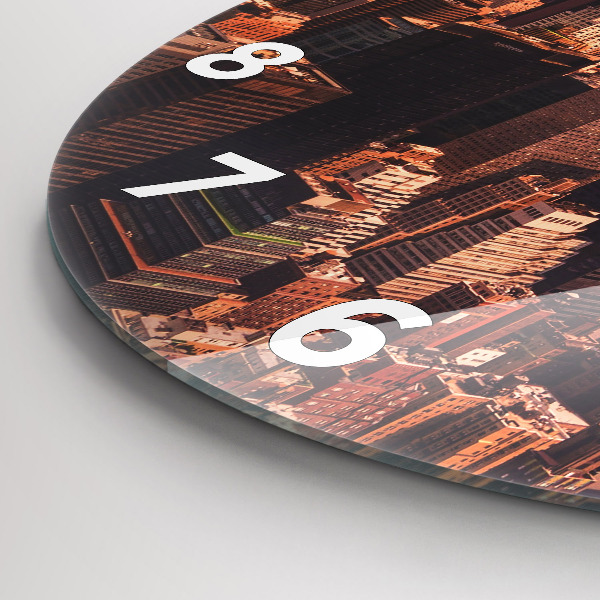 hodiny na skle Panorama města na západ