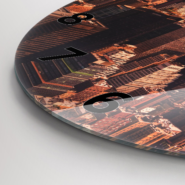 hodiny na skle Panorama města na západ