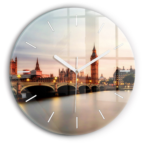 hodiny na skle Big Ben londýnské panorama