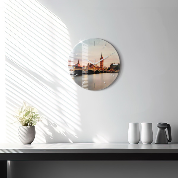 hodiny na skle Big Ben londýnské panorama