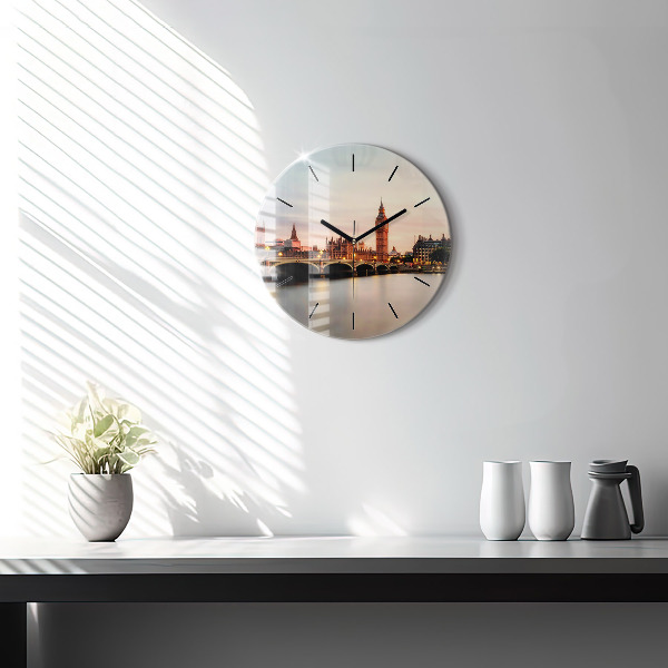 hodiny na skle Big Ben londýnské panorama