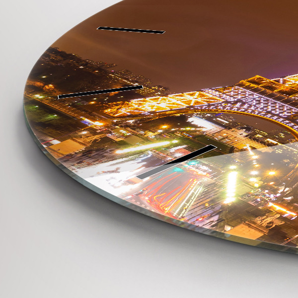 hodiny na skle Osvětlená Eiffelova věž