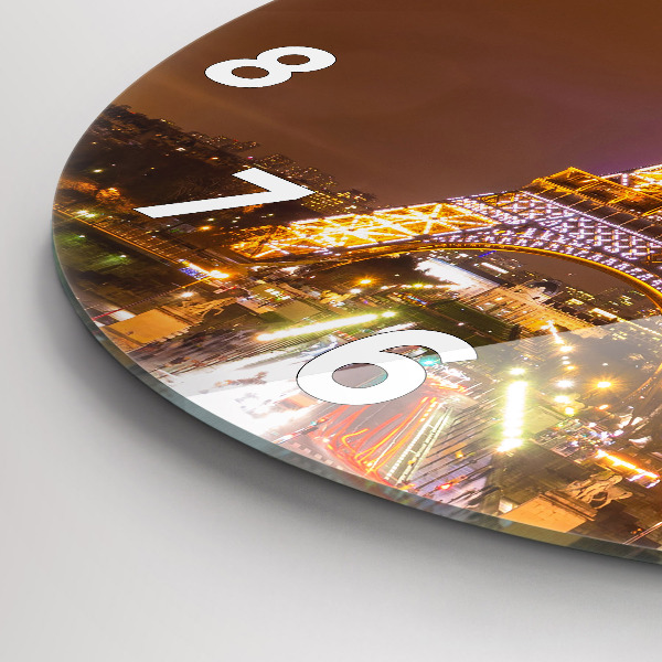 hodiny na skle Osvětlená Eiffelova věž